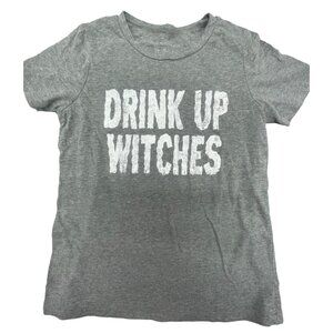 Grayson threads shirt drink up witches cotton blend grey white XS READ